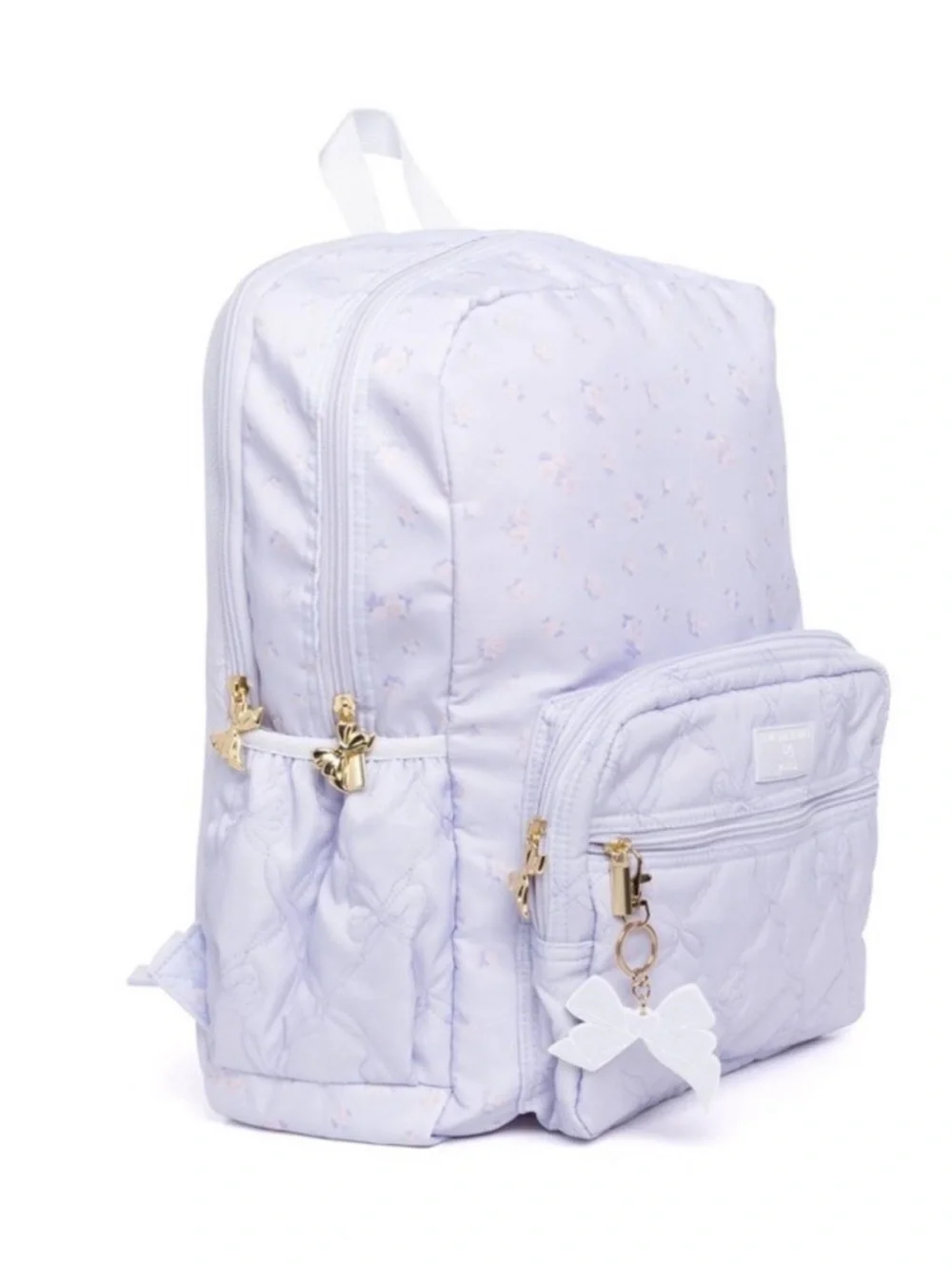 Light Blue Floral Backpack for Women